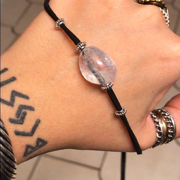 Angel aura crystal black suede adjustable choker - Picture 4 of 7